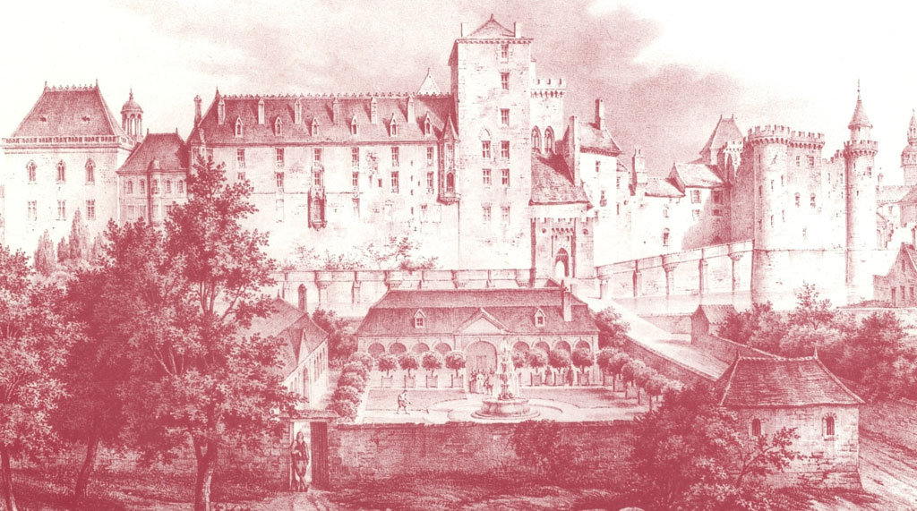 Reconstitution du château de Moulins, dessin de Claude-Henri DUFOUR, 1810.