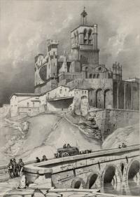 Vue de la cathédrale de Béziers (1837)