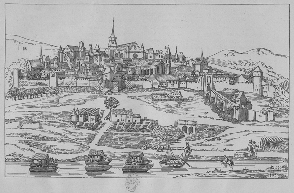 1-Vue générale d’Agen depuis la Garonne (1648)